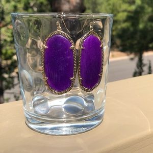 Kendra Scott Danielle earrings dark purple gold